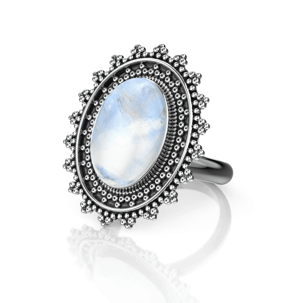 Silver Lunar Sunbeam Ring